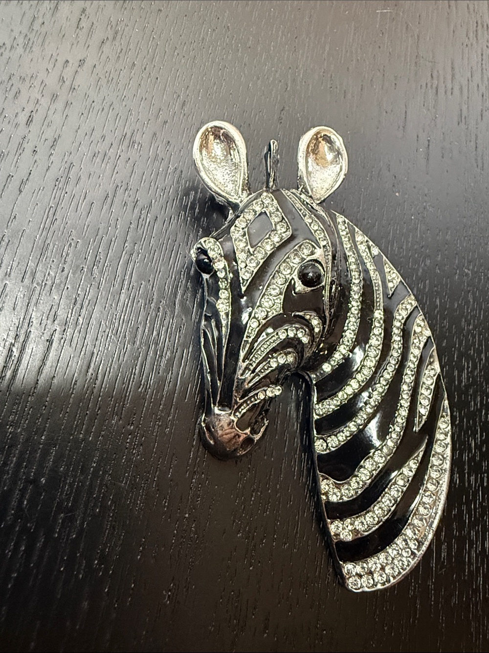 Statement Zebra Rhinestone Brooch Pin - Picture 2 of 5